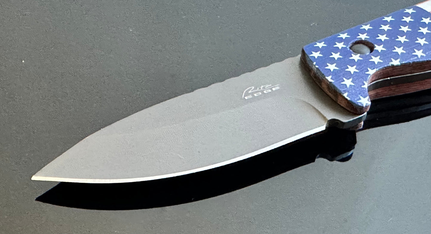 Usa Flag Fixed Blade Knife Full Tang 8 Inches Graphite Blade 440 Stainless Sharp