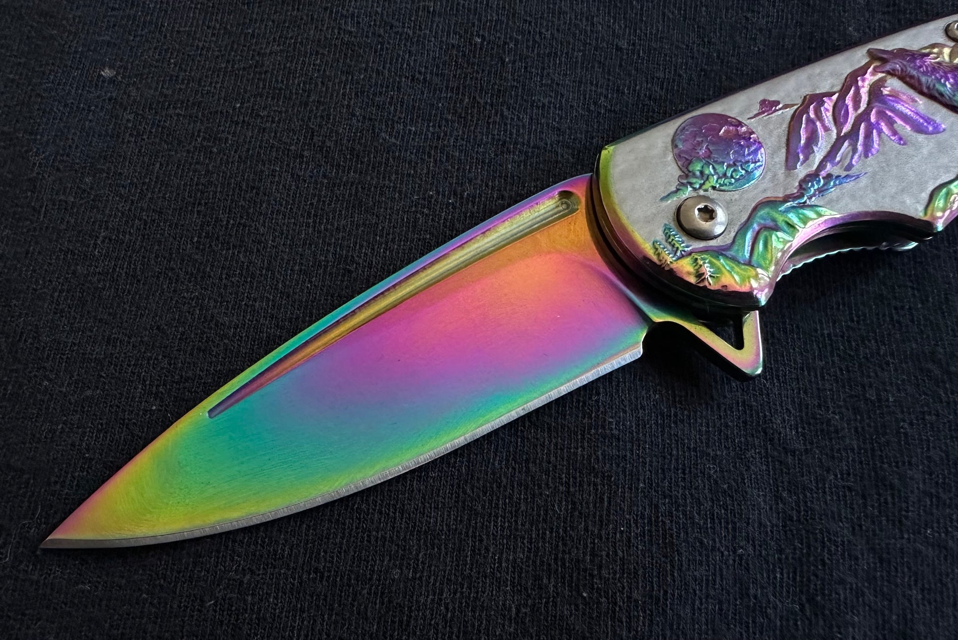 8 Rainbow Color Tactical Wolf Handle Spring Assisted Open Folding Pocket  Knife