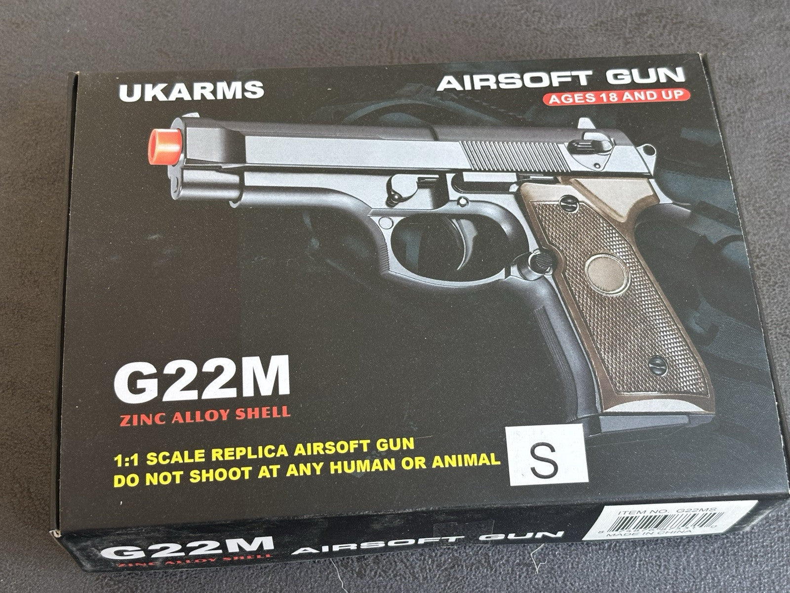 UKArms G22MS Metal Spring Powered Airsoft Pistol - Silver 8 Round Clip Small Gun