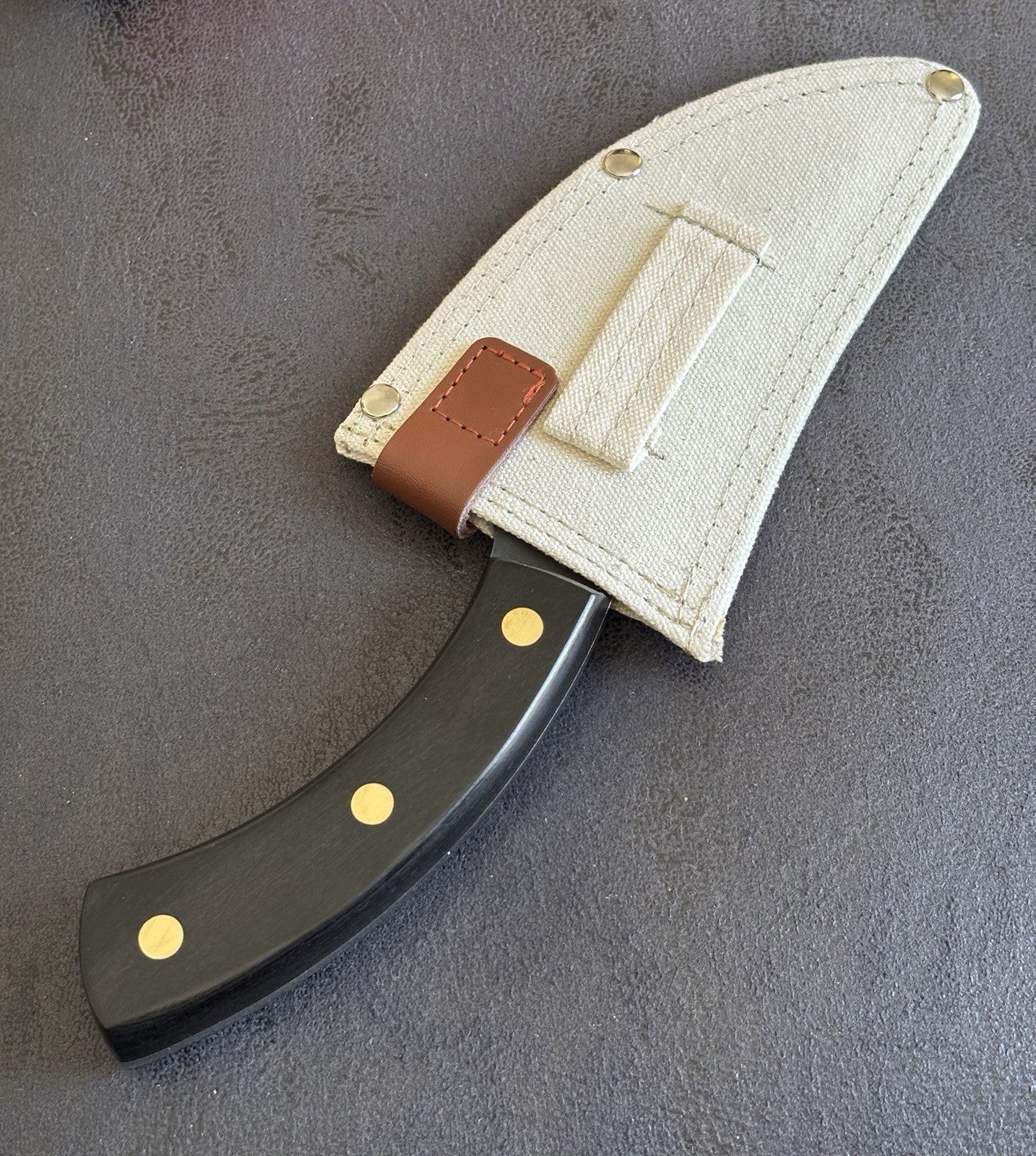 9” Ultimate Camping Chef Knife Hanta Bosna Hand Forged 7cr17mov Canvas Sheath