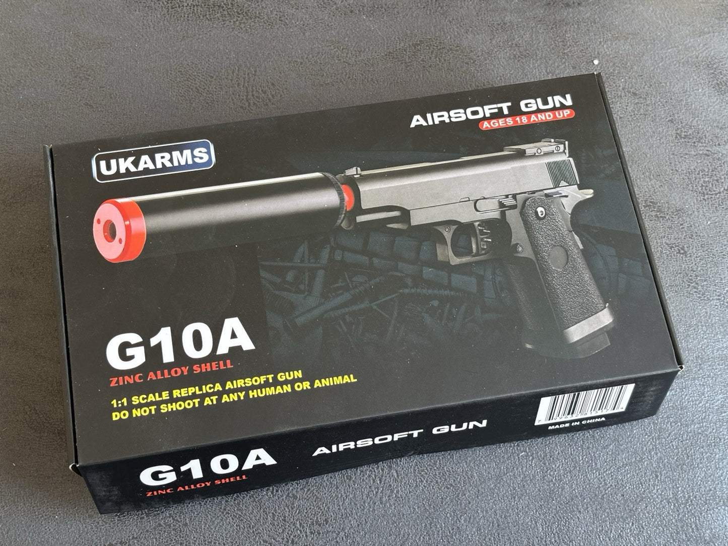 Mini Airsoft Pistol Spring Powered Handgun Ukarms G10a Black 200fps 6mm Bbs