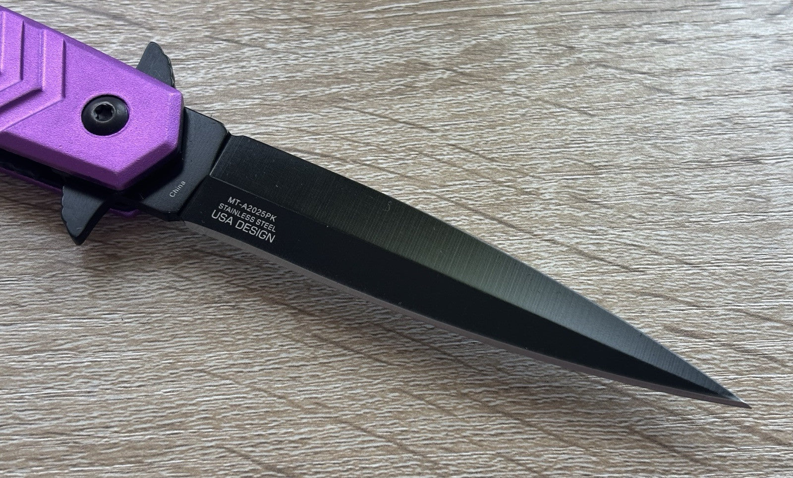 Pocket Knife Vintage Italian Design Pink Handle Spring Assisted Deep Carry