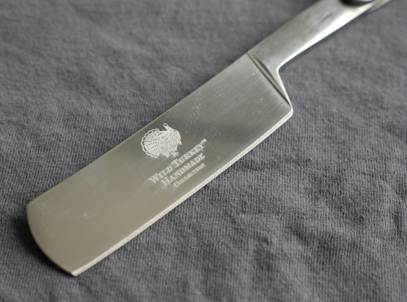 OG Vintage Shaving Straight Razor Chrome Mirror Finish Wood Handle Skulls Barber