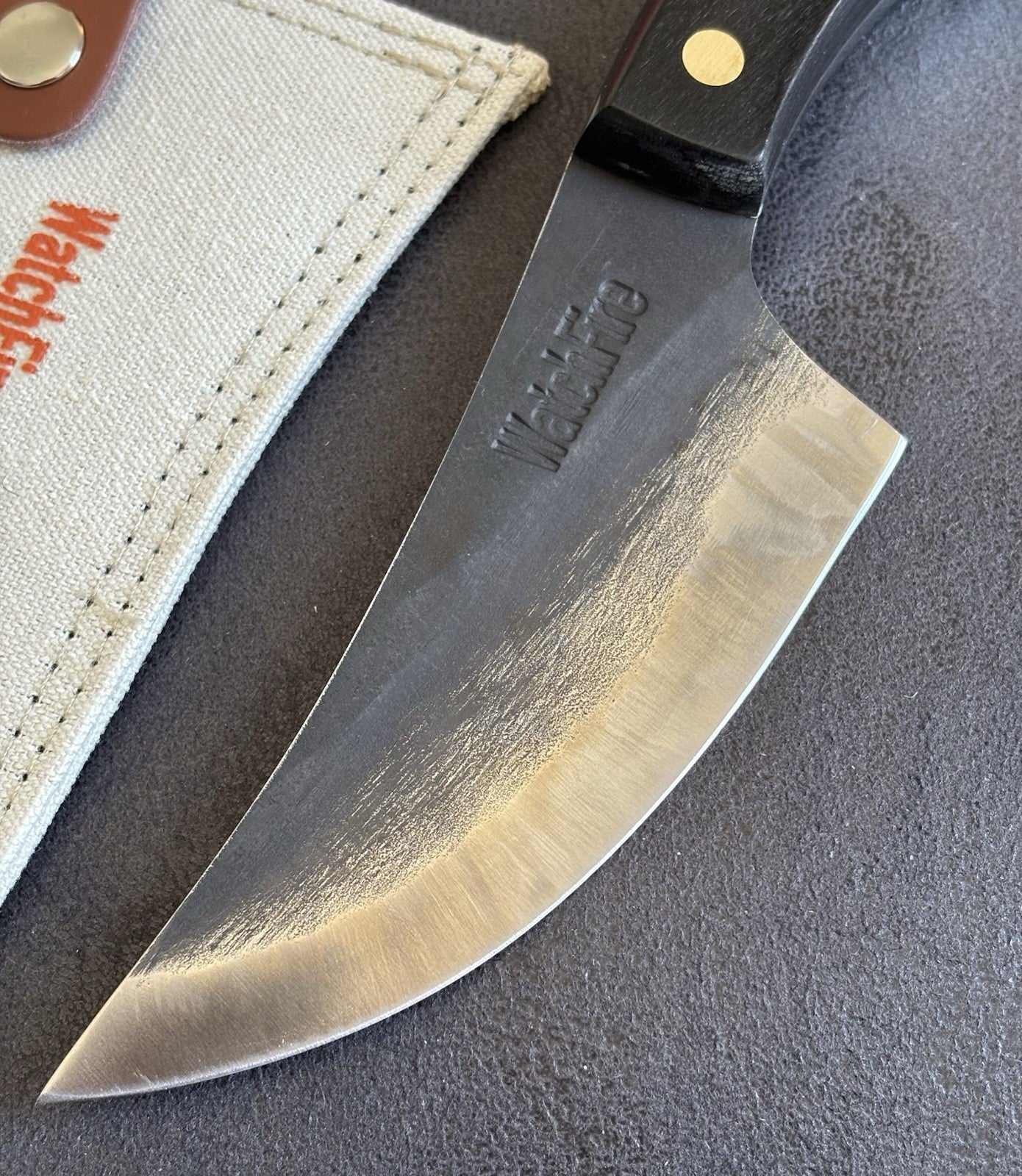 9” Ultimate Camping Chef Knife Hanta Bosna Hand Forged 7cr17mov Canvas Sheath