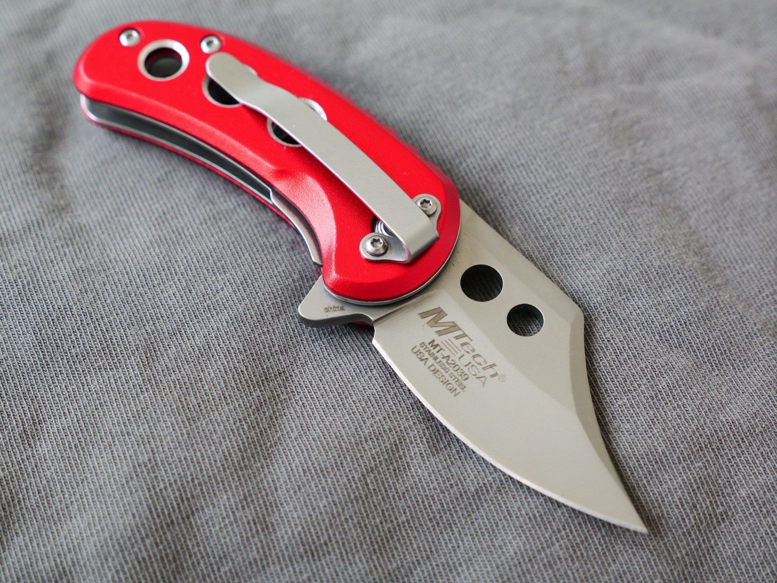 3” Mini Pocket Knife Red Manual Opening Full Metal Mcbee Style Small 2” Blade