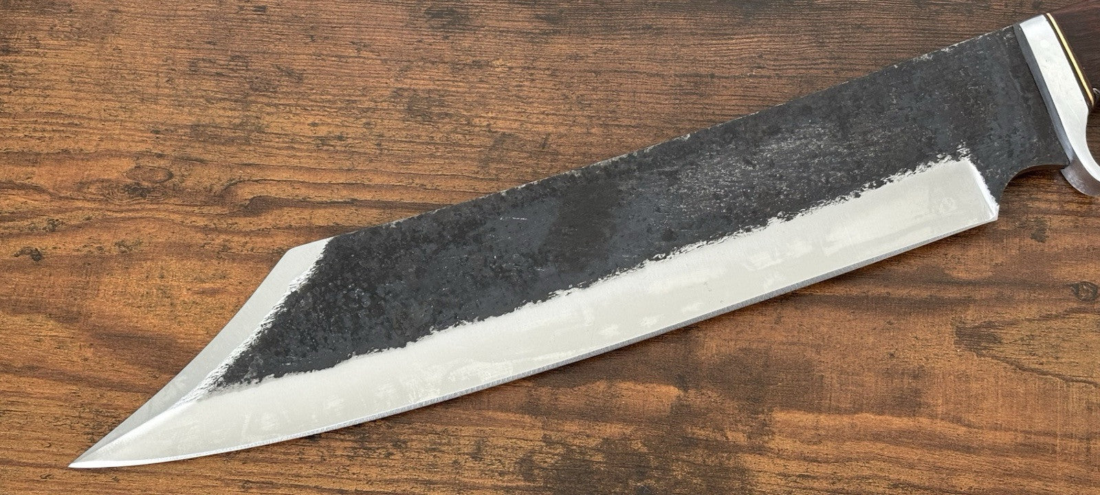 18” Reverse Tanto Bowie Knife Full Tang SHARP Forged Carbon Steel Suede Sheath