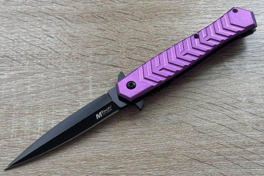 Pocket Knife Vintage Italian Design Pink Handle Spring Assisted Deep Carry