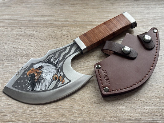 Marines Axe USA Eagle Mtech Hand Painted Ww2 Combat Style Eagle Leather Sheath