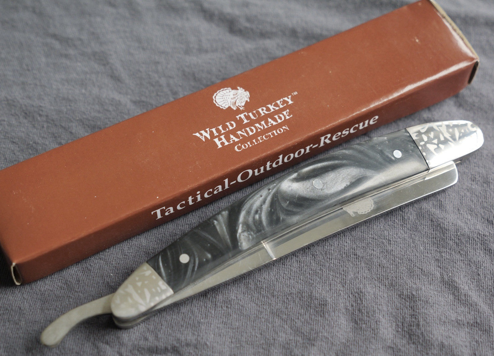 OG Vintage Shaving Straight Razor Chrome Finish Black Pearl Handle Sharp Barber
