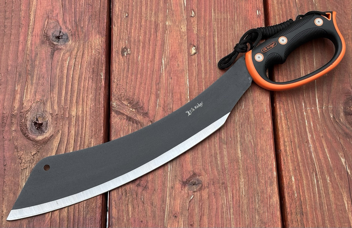 20” Curved Machete Cleaver Elk Ridge Rubber Handle Black Blade Full Tang Bush