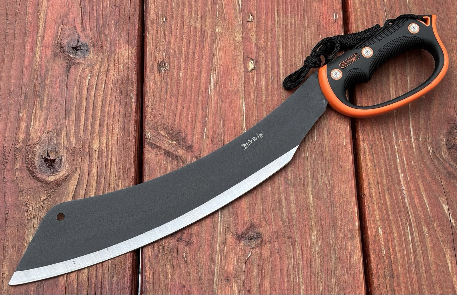 20” Curved Machete Cleaver Elk Ridge Rubber Handle Black Blade Full Tang Bush