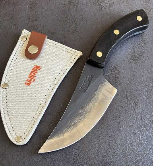 9” Ultimate Camping Chef Knife Hanta Bosna Hand Forged 7cr17mov Canvas Sheath