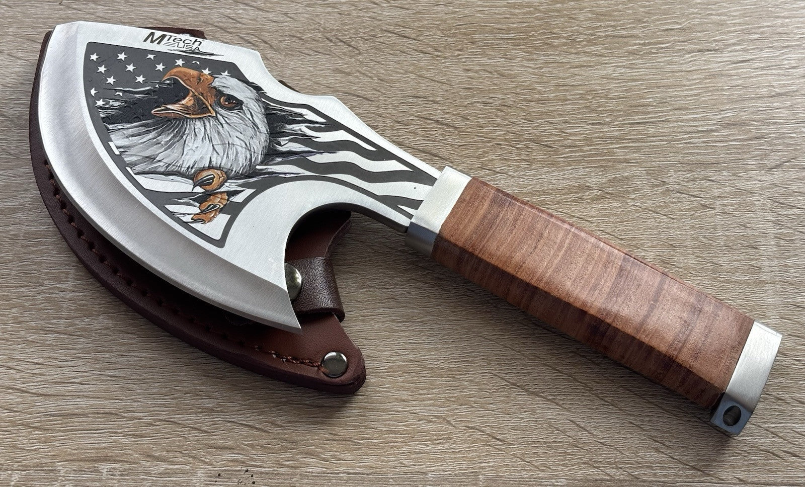 Marines Axe USA Eagle Mtech Hand Painted Ww2 Combat Style Eagle Leather Sheath