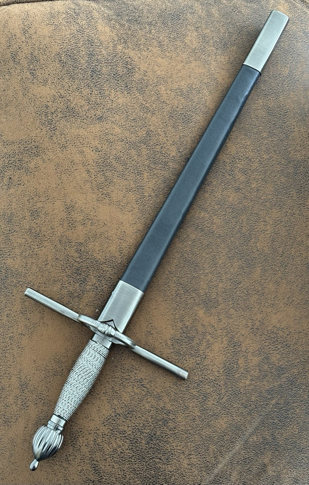 22” Rapier Dagger Mini Sword Double Edge Sharp Wire Wrap Handle Scabbard Hilt 
