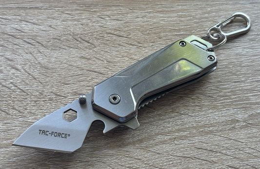 Tiny Pocket Knife Spring Assist Reverse Tanto 1” Blade Full Metal Cyberpunk Edc