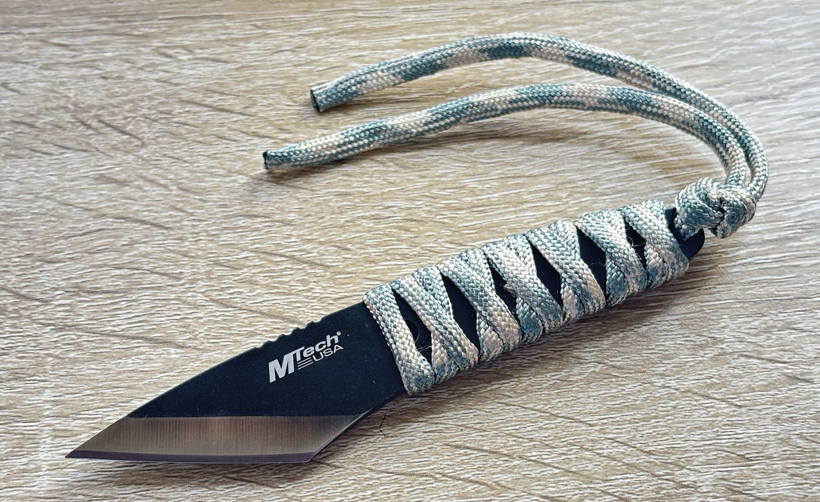 5” Neck Knife Full Tang Kiradashi 1.5” Blade Cord Wrap Handle Kydex Sheath SHARP