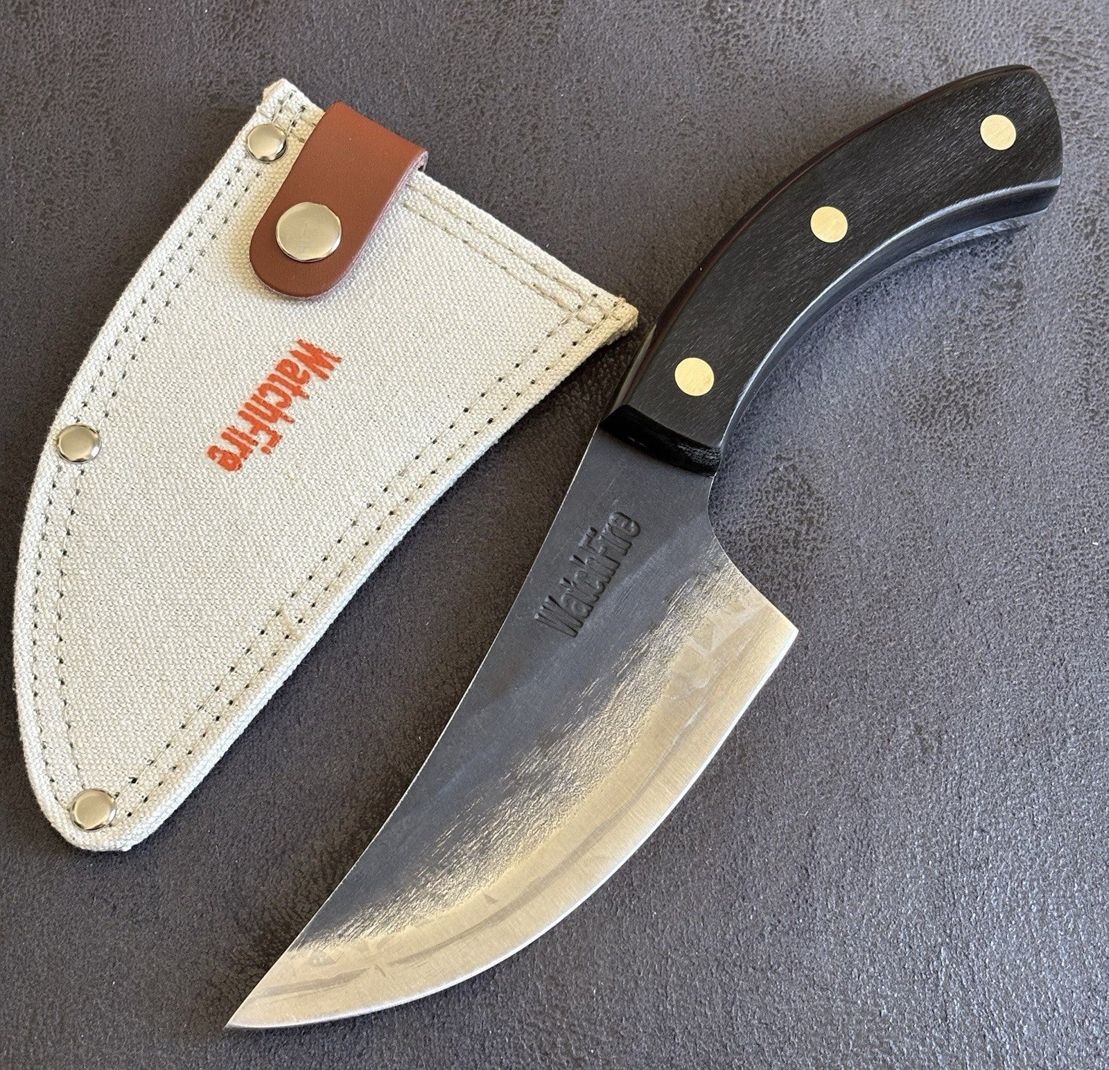 9” Ultimate Camping Chef Knife Hanta Bosna Hand Forged 7cr17mov Canvas Sheath