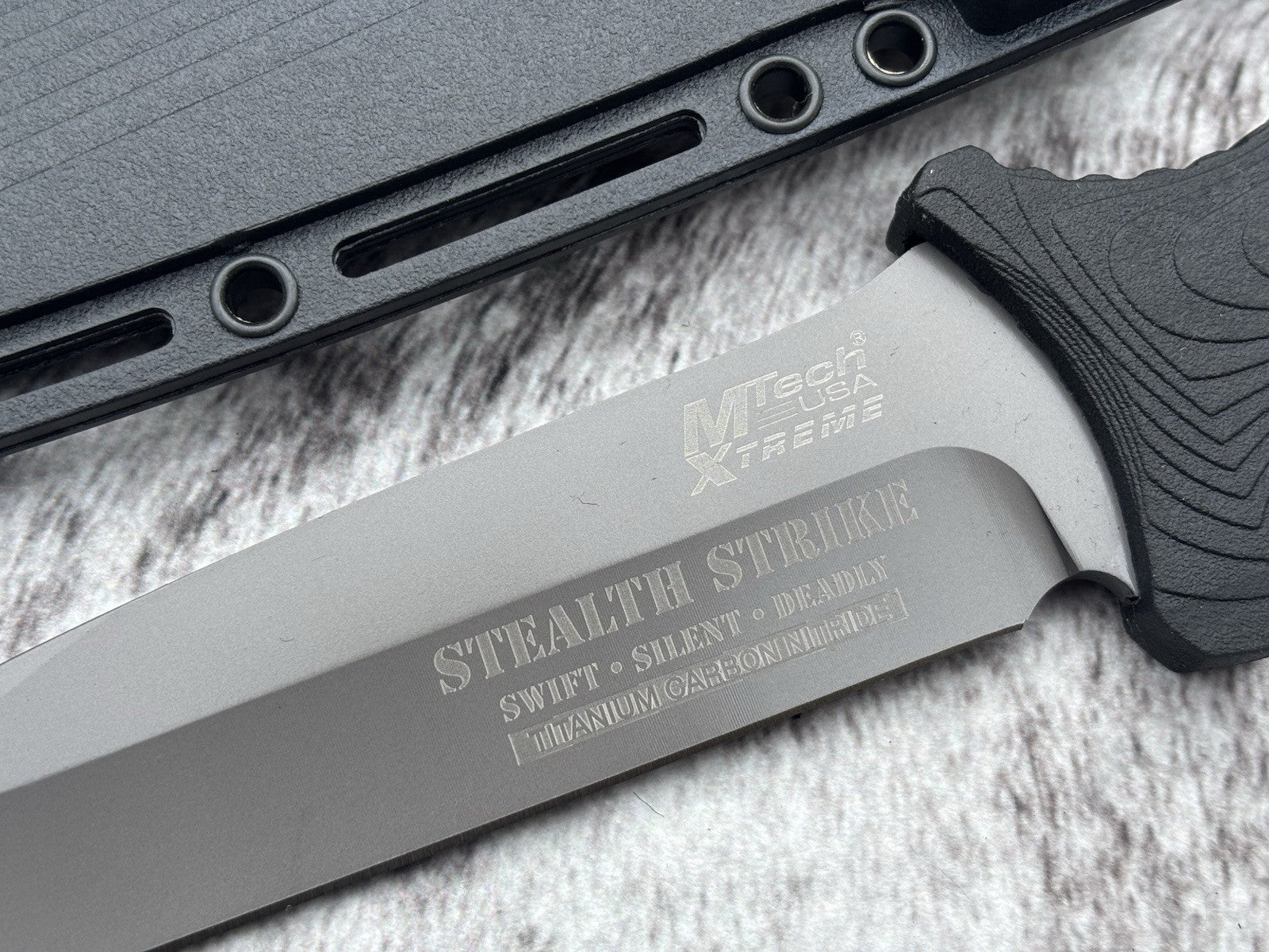 10” Ultimate Fixed Blade Combat Knife HardSheath 4mm Thick Titanium Coated Blade