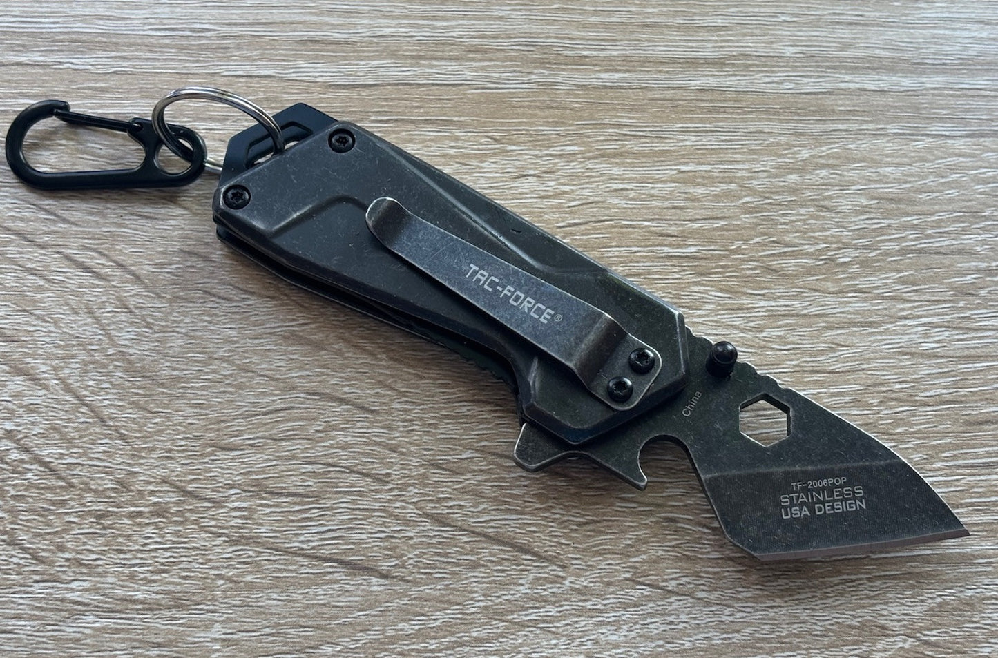 Tiny Pocket Knife Modern Black Reverse Tanto 1” Blade Full Metal Cyberpunk Edc