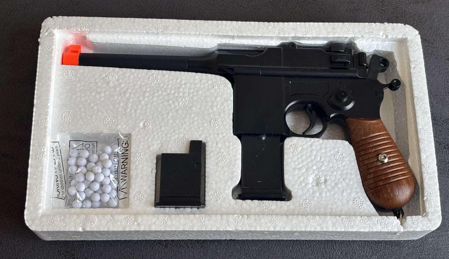 G12 Spring Airsoft Hand Gun Mauser C96 Style Spring Powered 6mm BBS 200 FPS