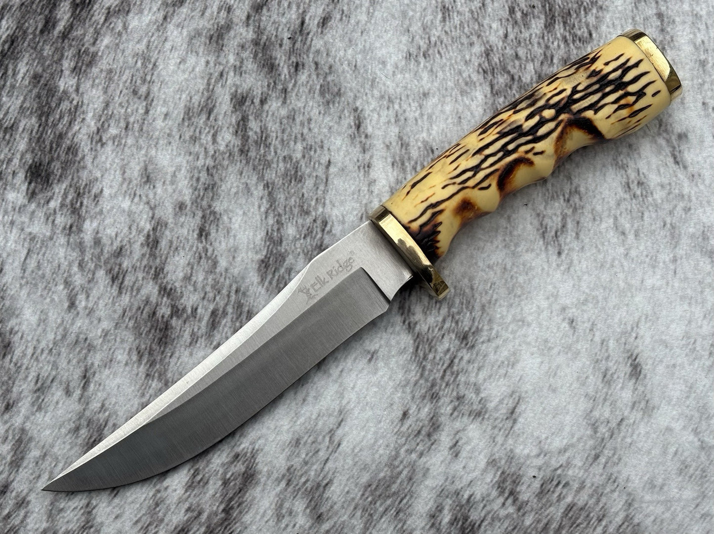 9” Fixed Blade Knife Leather Sheath Elk Ridge Fill Tang Companion Side Arm Sharp