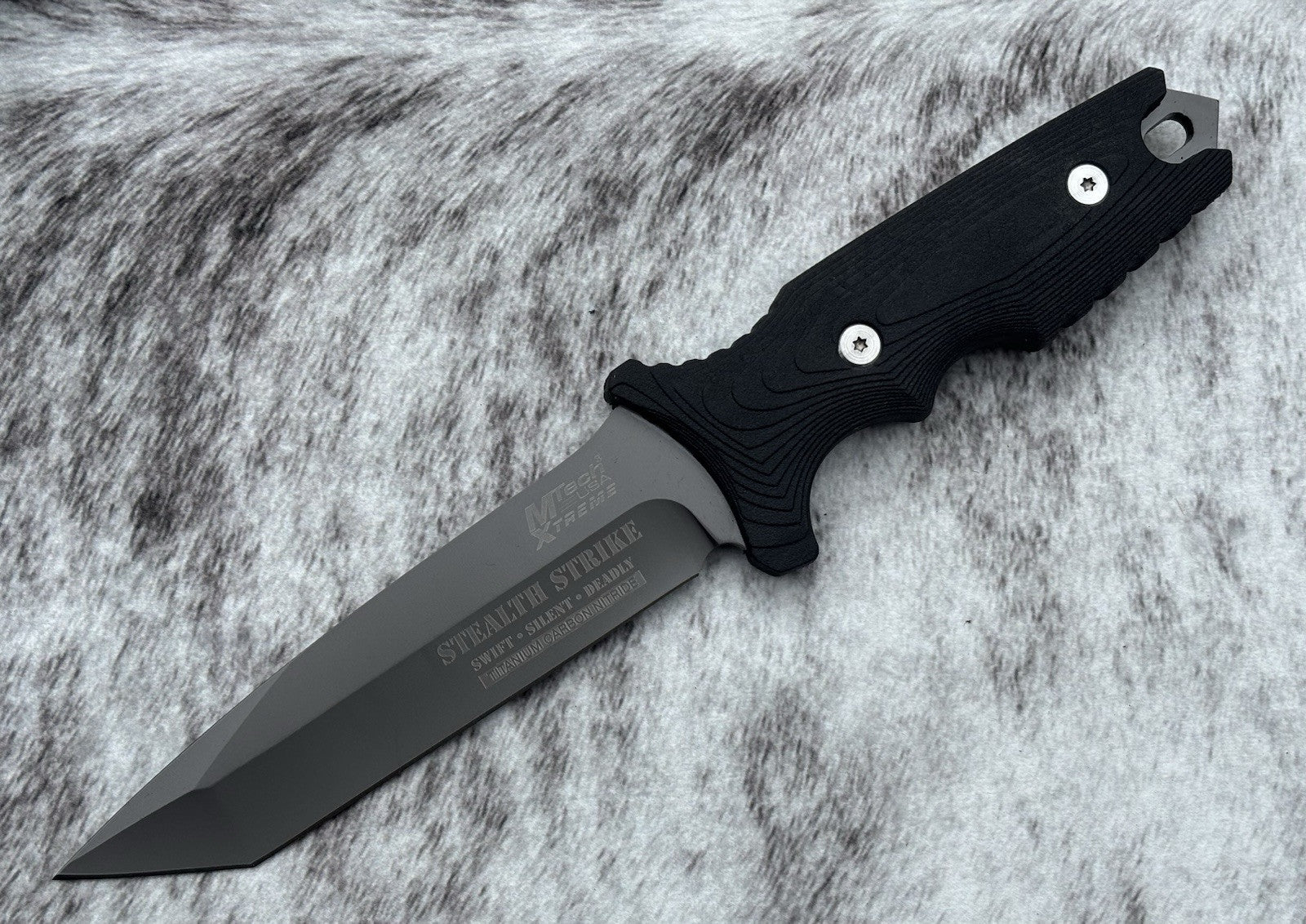 10” Ultimate Fixed Blade Combat Knife HardSheath 4mm Thick Titanium Coated Blade