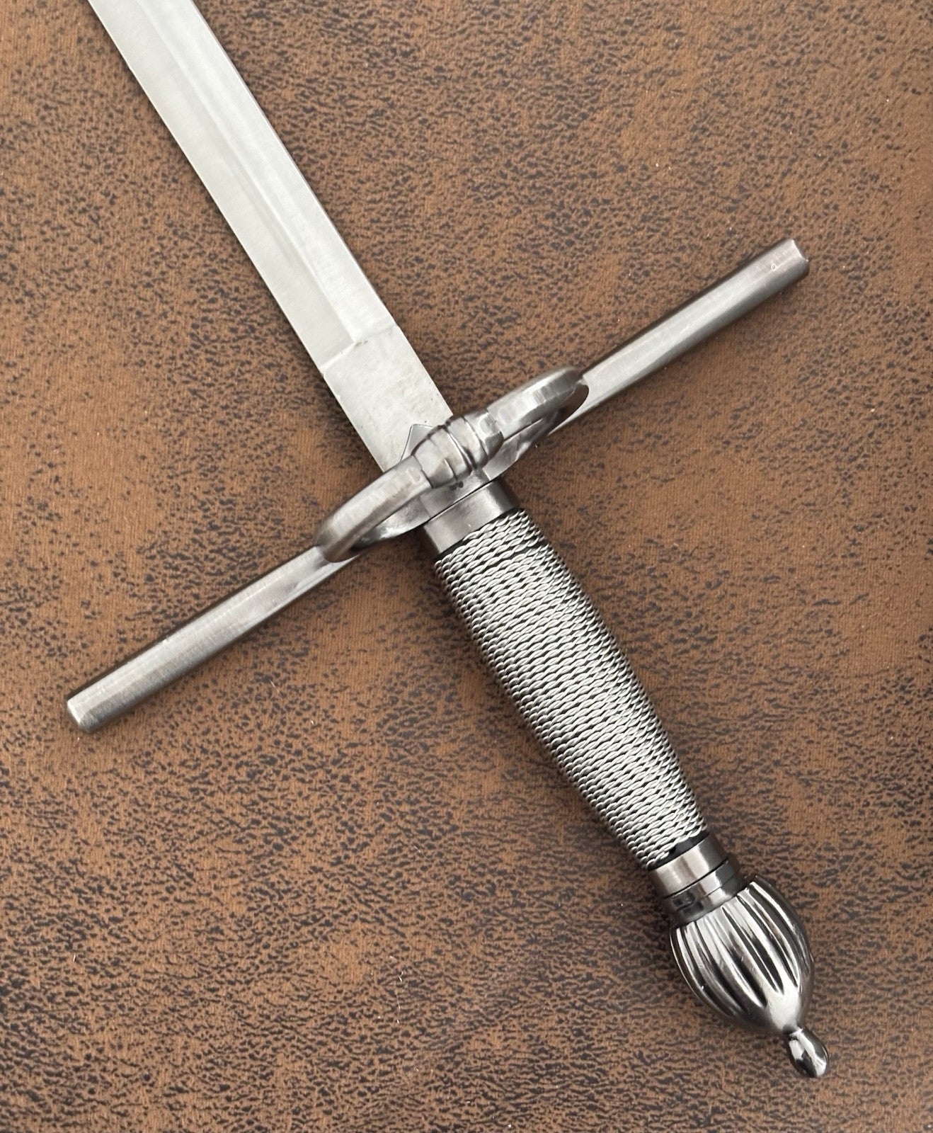 22” Rapier Dagger Mini Sword Double Edge Sharp Wire Wrap Handle Scabbard Hilt 