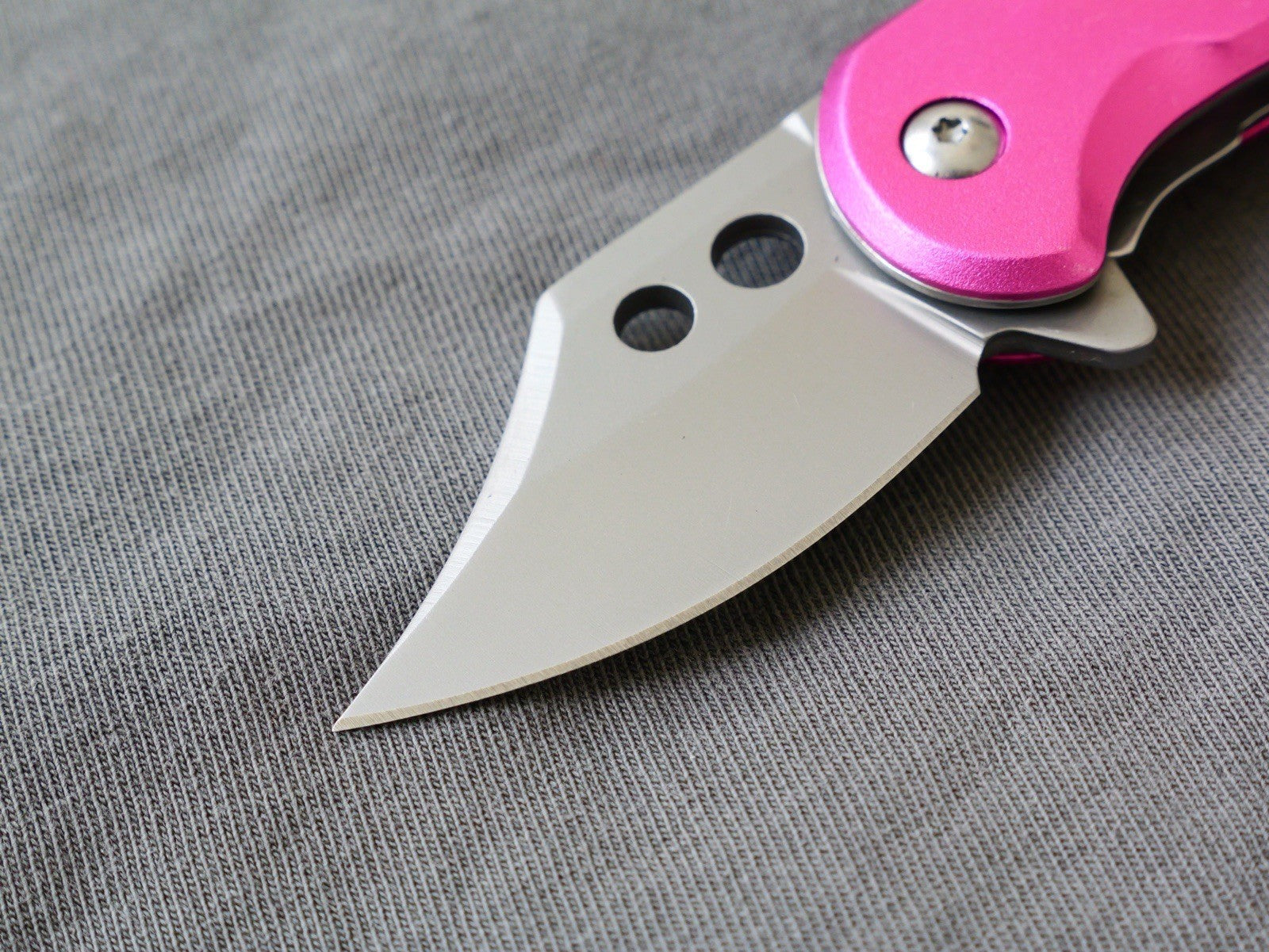 3” Mini Pocket Knife Pink Manual Opening Full Metal Mcbee Style Compact 2” Blade