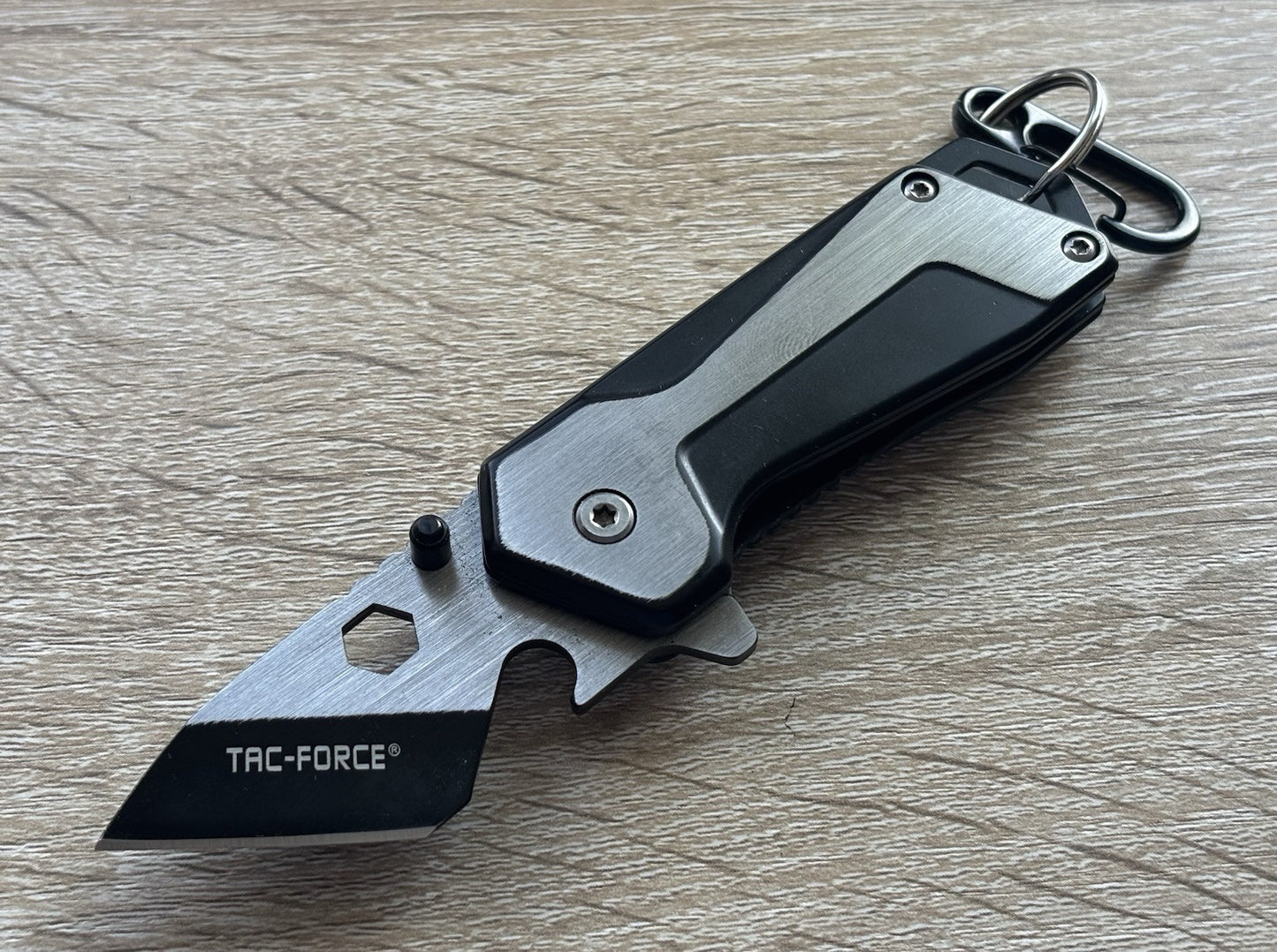 Tiny Pocket Knife Modern 2 Tone Reverse Tanto 1” Blade Full Metal Cyberpunk Edc