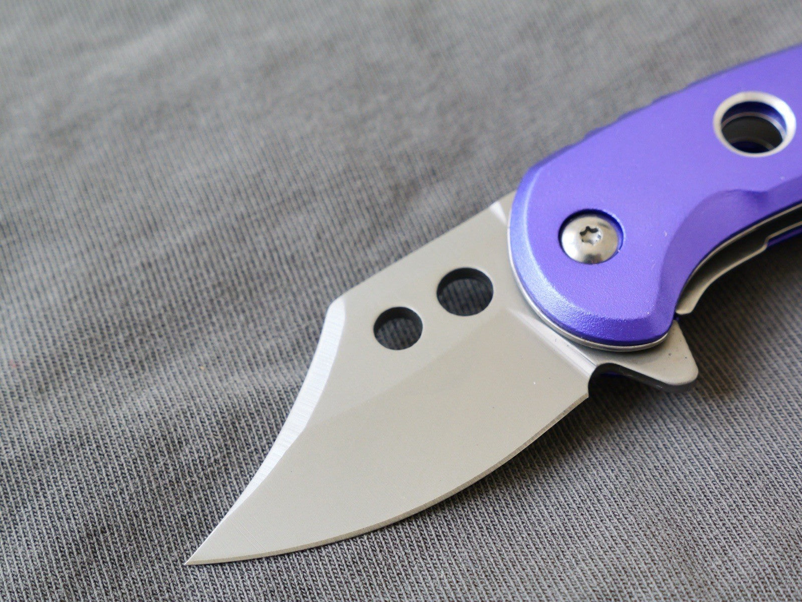 3” Mini Pocket Knife Purple Manual Opening Full Metal Mcbee Style Small 2” Blade