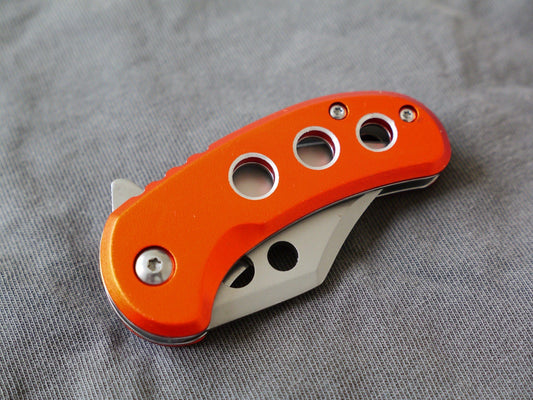 3” Mini Pocket Knife Orange Manual Opening Full Metal Mcbee Style Small 2” Blade