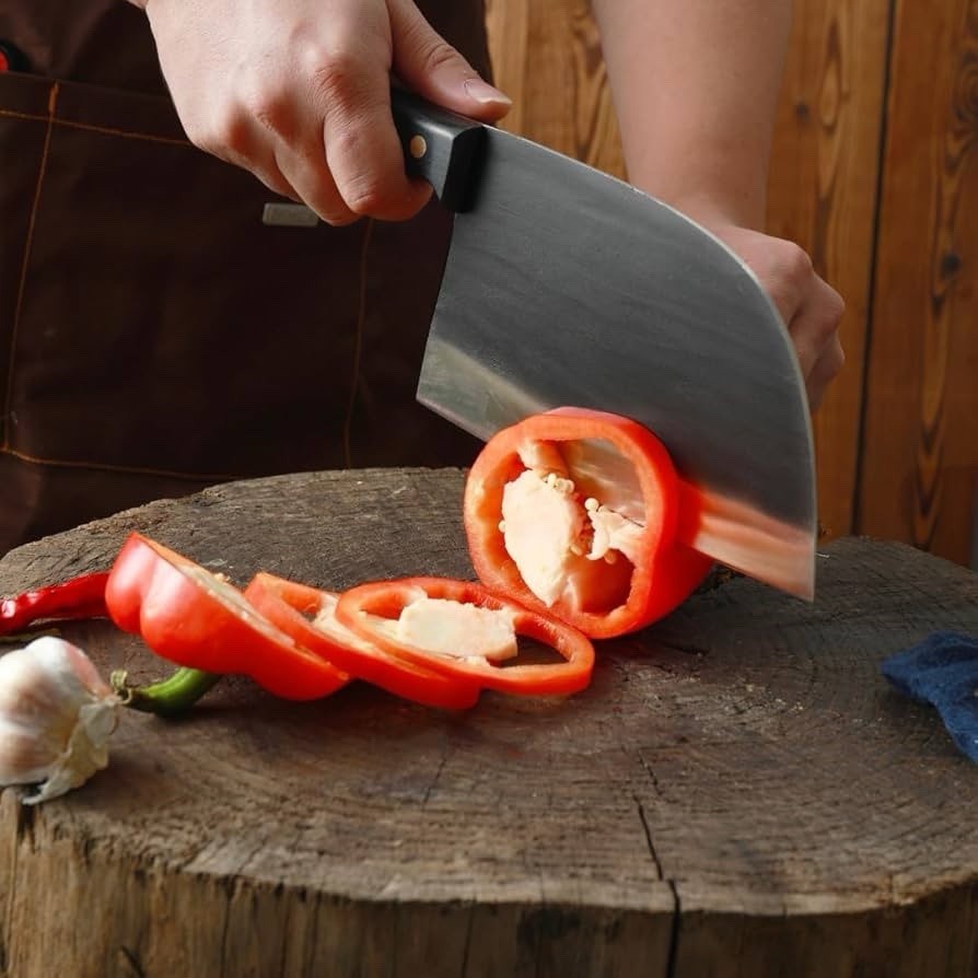12” Ultimate Camping Cleaver Knife Hand Forged Razor Sharp 7cr17mov Canvas Case