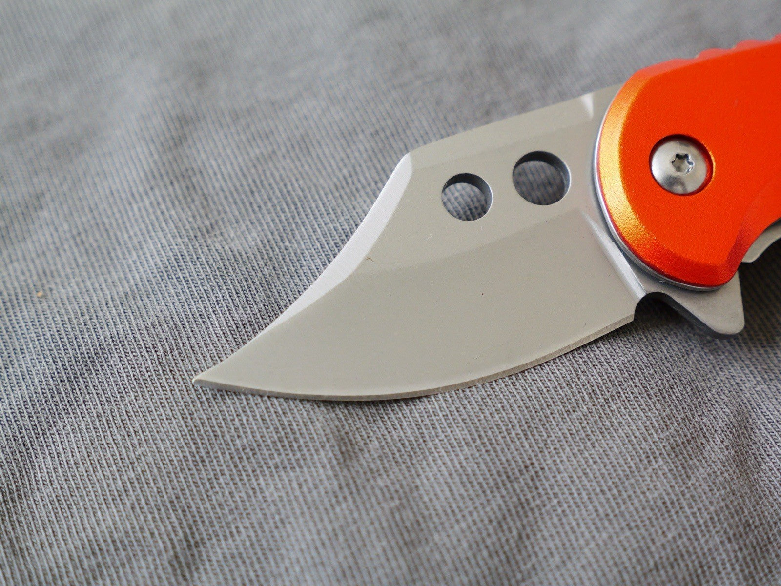 3” Mini Pocket Knife Orange Manual Opening Full Metal Mcbee Style Small 2” Blade