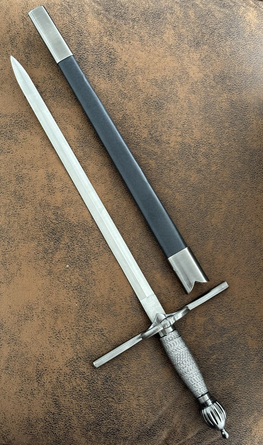 22” Rapier Dagger Mini Sword Double Edge Sharp Wire Wrap Handle Scabbard Hilt 