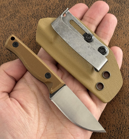 12cm Fixed Blade Knife Kydex Sheath Full Tang Back Pocket Clip Horizontal Carry