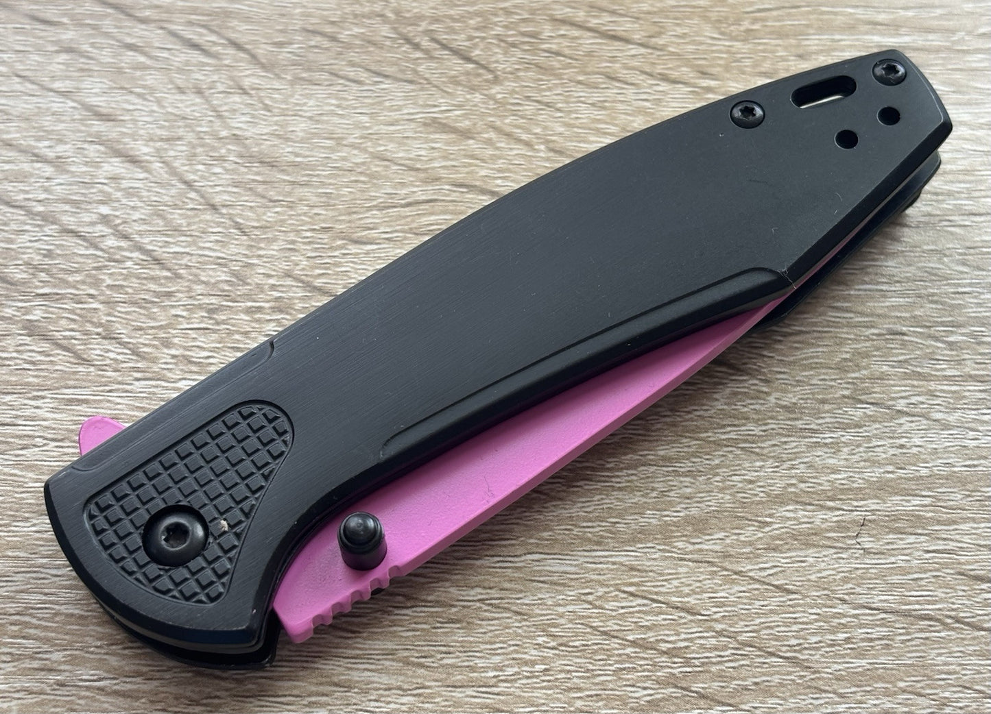 Hot PINK Pocket Knife Spring Assisted Black Ladies Self Defense SEXY Full Size