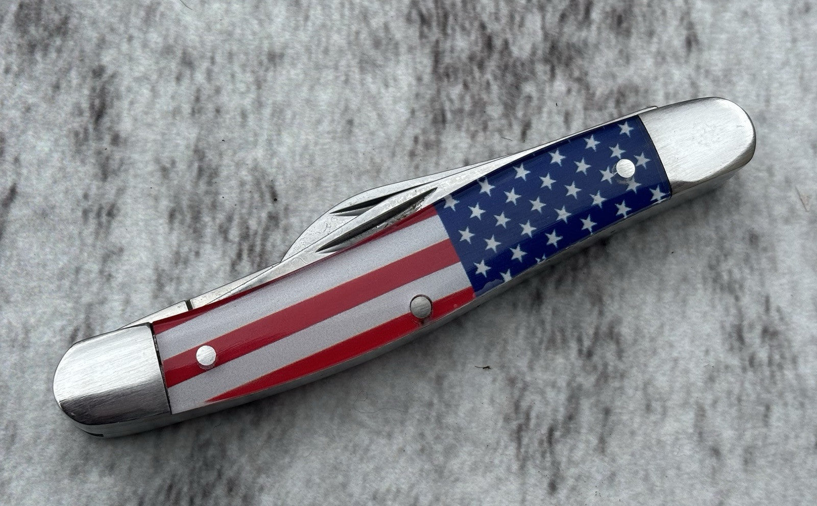 4” Stockman Knife Classic Folding Pocket Knife 3 Blades Sharp USA Flag 🇺🇸