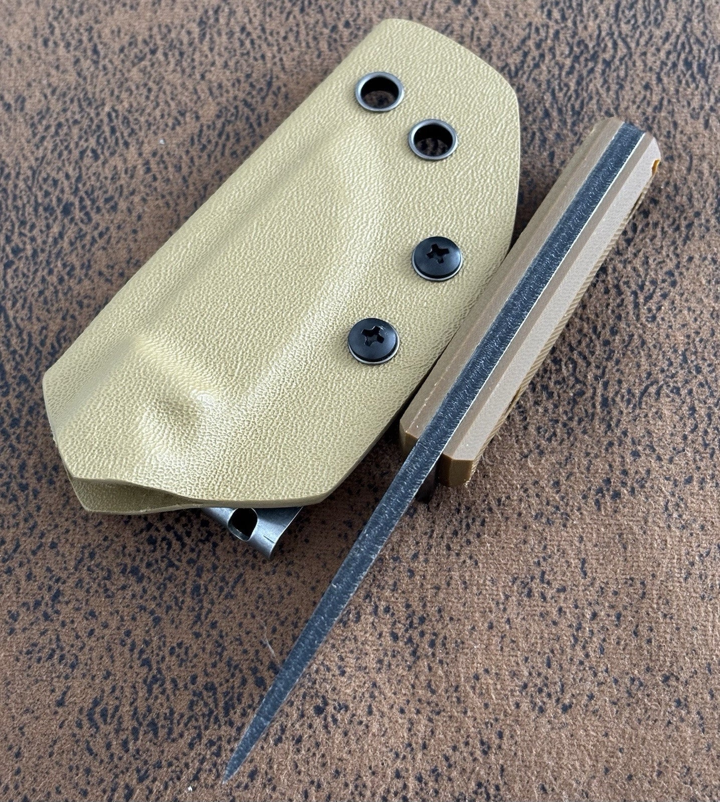 12cm Fixed Blade Knife Kydex Sheath Full Tang Back Pocket Clip Horizontal Carry