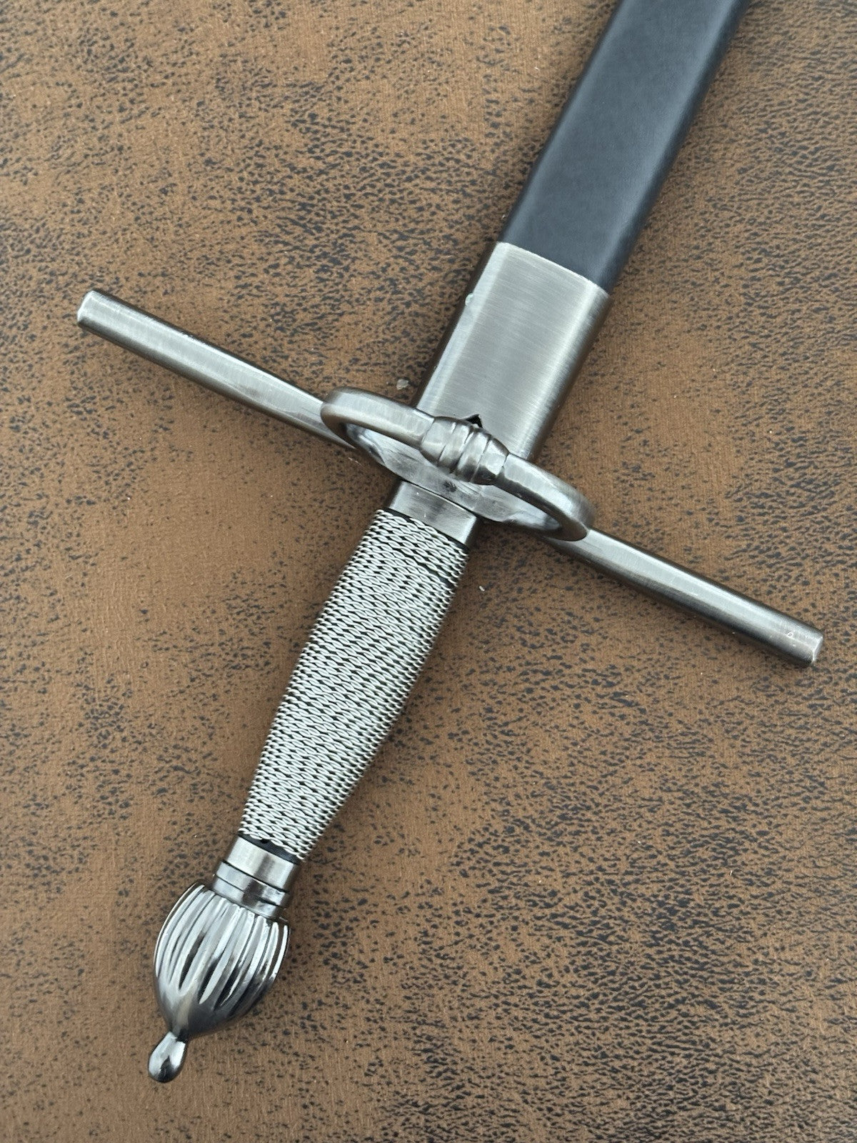22” Rapier Dagger Mini Sword Double Edge Sharp Wire Wrap Handle Scabbard Hilt 