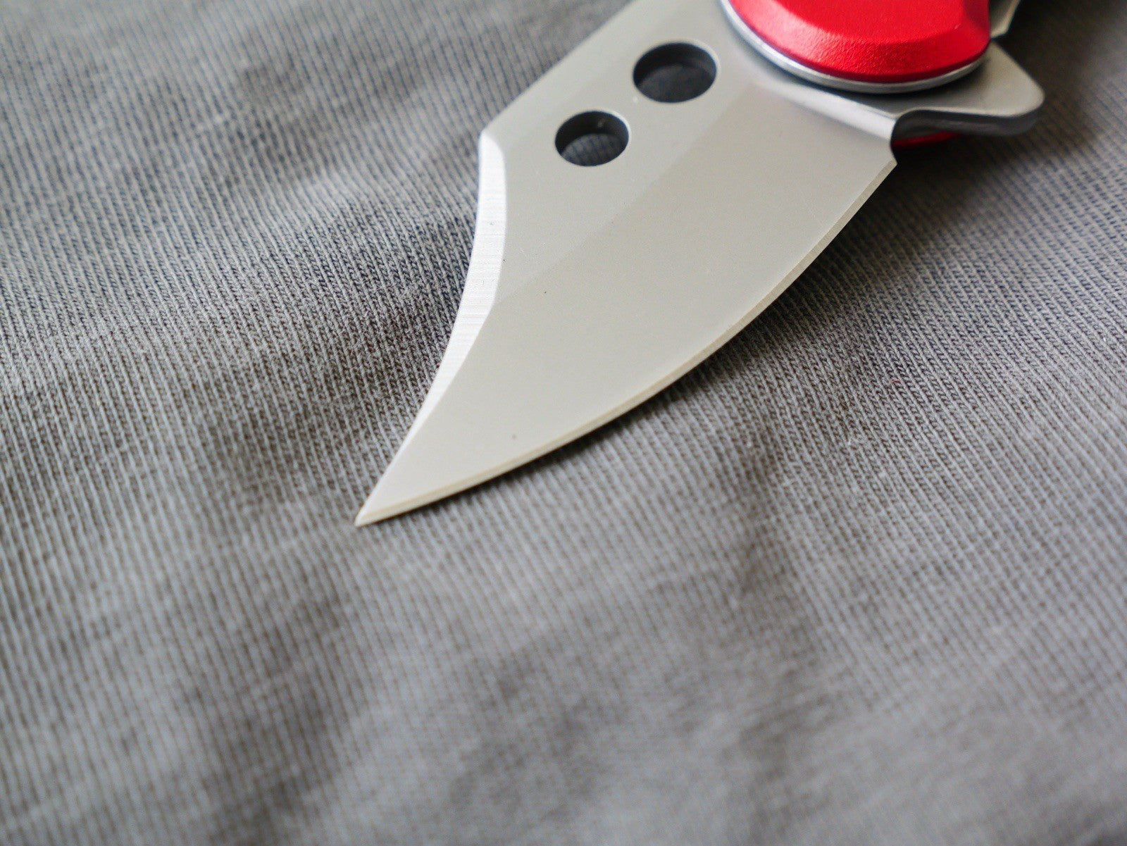 3” Mini Pocket Knife Red Manual Opening Full Metal Mcbee Style Small 2” Blade