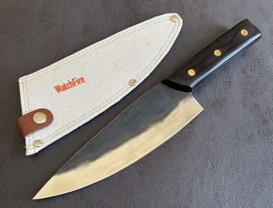 11.5” Ultimate Camping Chef Knife Razor Sharp Hand Forged 7cr17mov Canvas Sheath