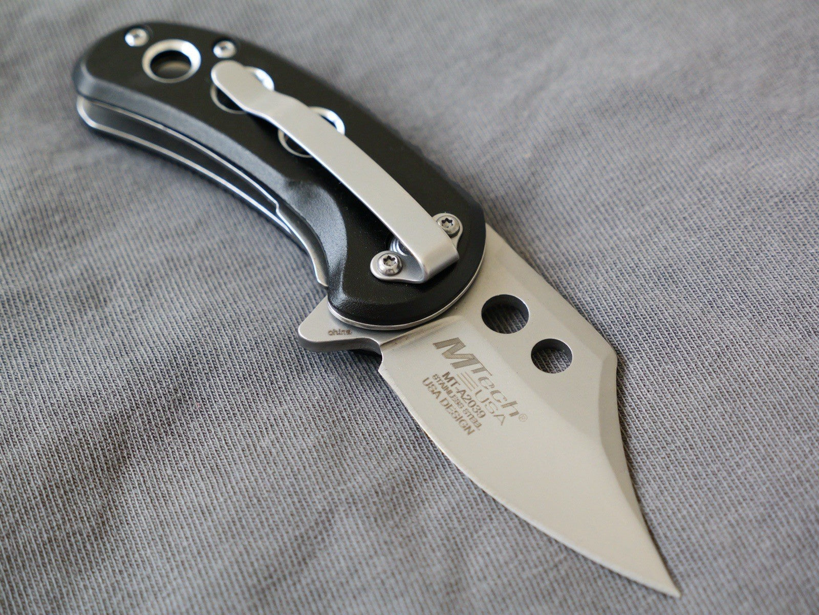 3” Mini Pocket Knife Black Manual Opening Full Metal Mcbee Style Small 2” Blade