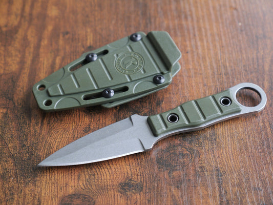 17 Cm Fixed Blade Knife Spear Point Hard Sheath Sharp Belt Loop Full Tang