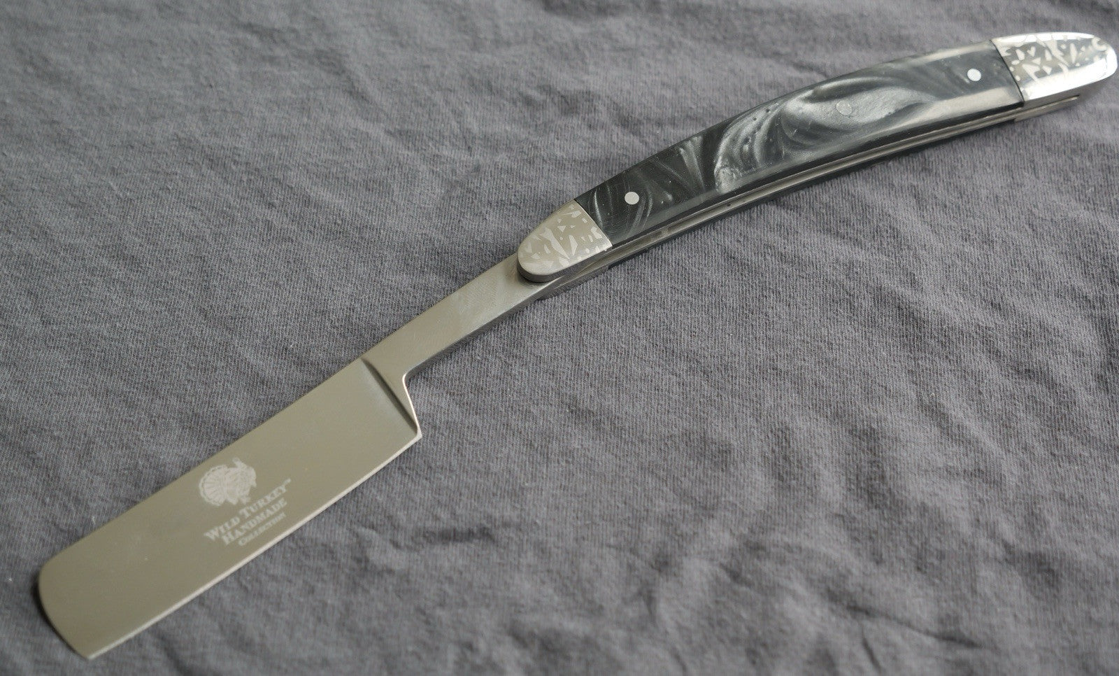 OG Vintage Shaving Straight Razor Chrome Finish Black Pearl Handle Sharp Barber