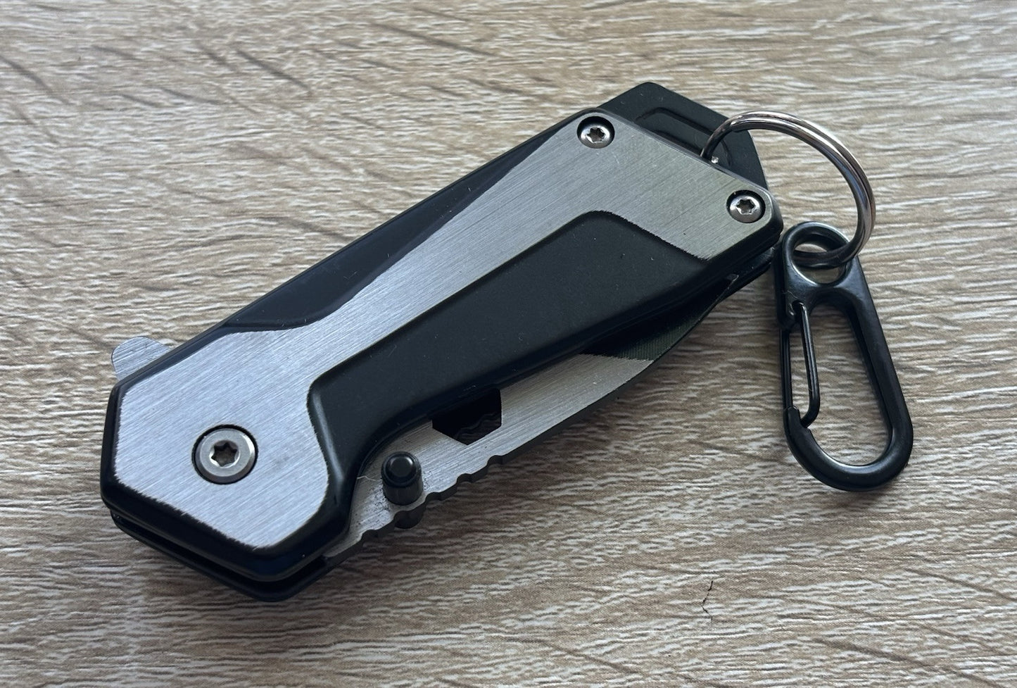 Tiny Pocket Knife Modern 2 Tone Reverse Tanto 1” Blade Full Metal Cyberpunk Edc