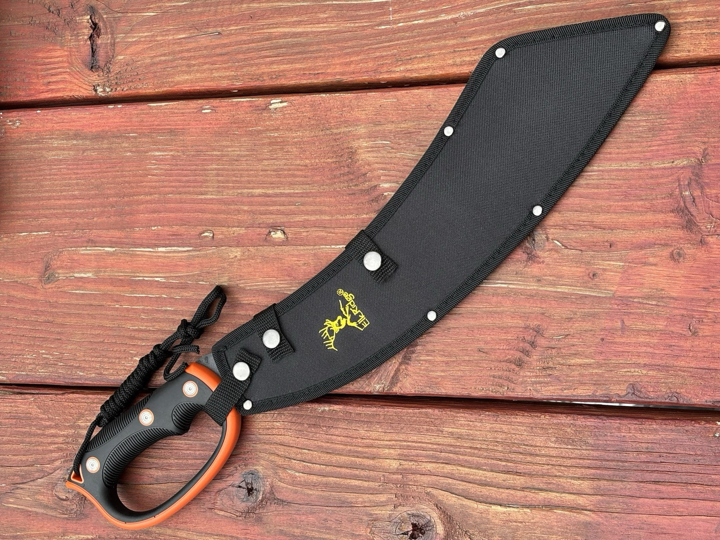 20” Curved Machete Cleaver Elk Ridge Rubber Handle Black Blade Full Tang Bush