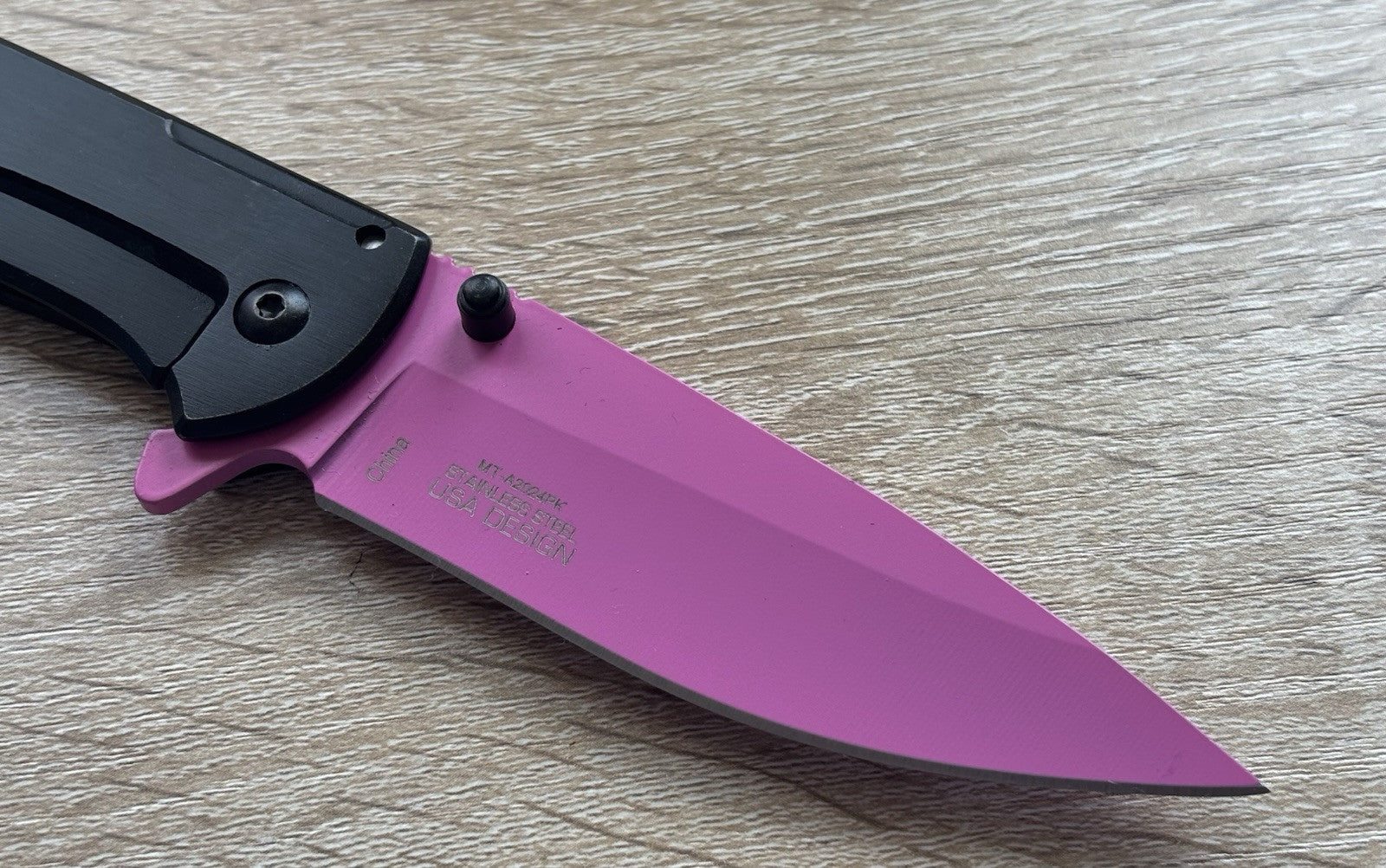 Hot PINK Pocket Knife Spring Assisted Black Ladies Self Defense SEXY Full Size
