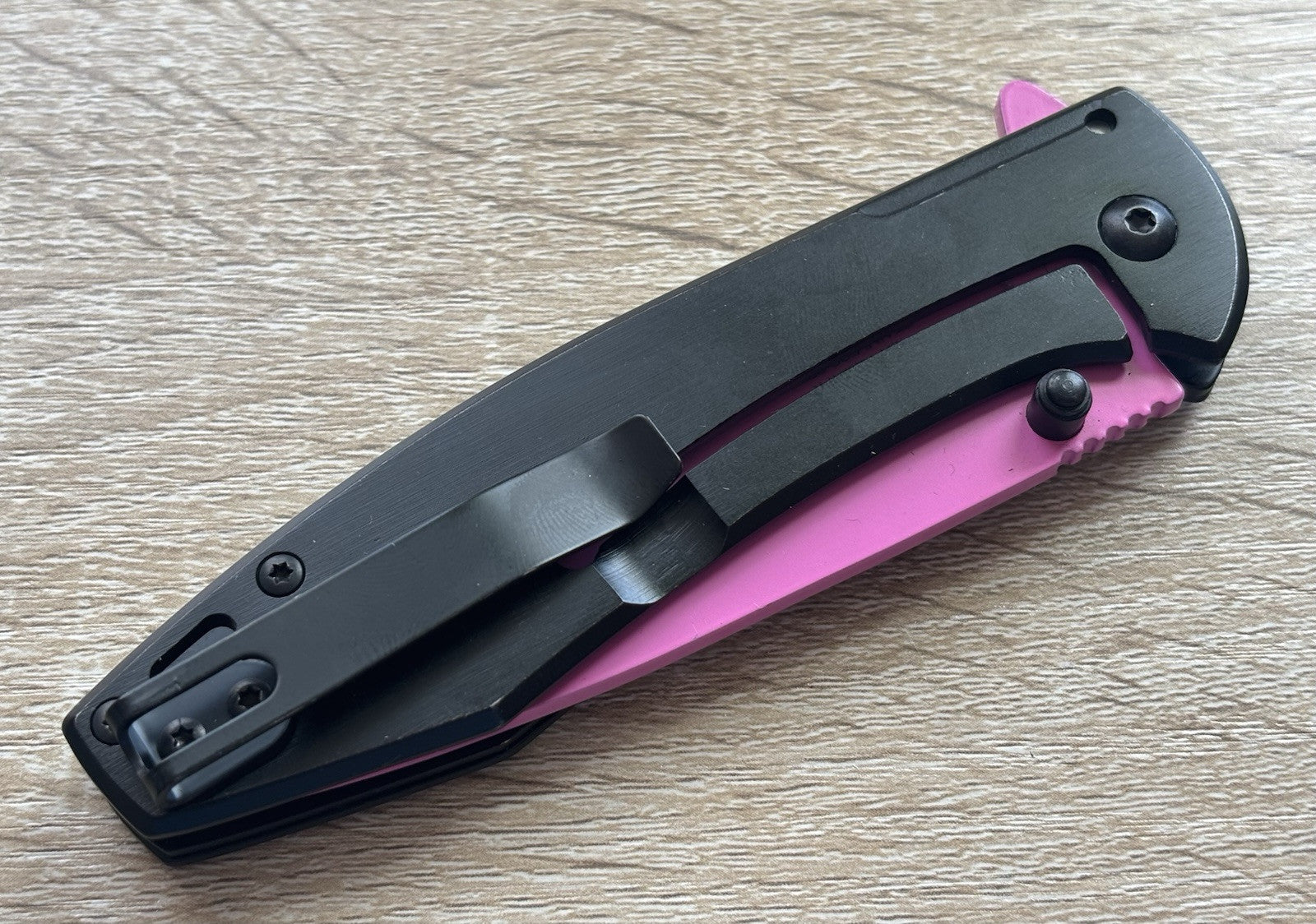Hot PINK Pocket Knife Spring Assisted Black Ladies Self Defense SEXY Full Size