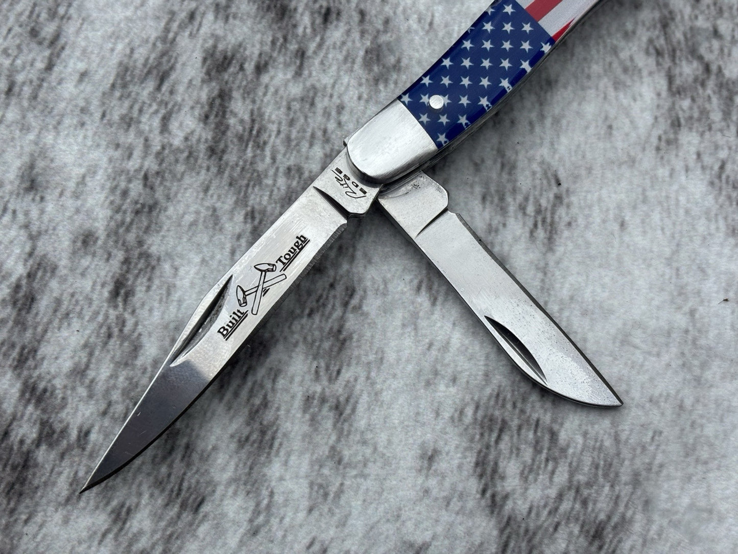 4” Stockman Knife Classic Folding Pocket Knife 3 Blades Sharp USA Flag 🇺🇸