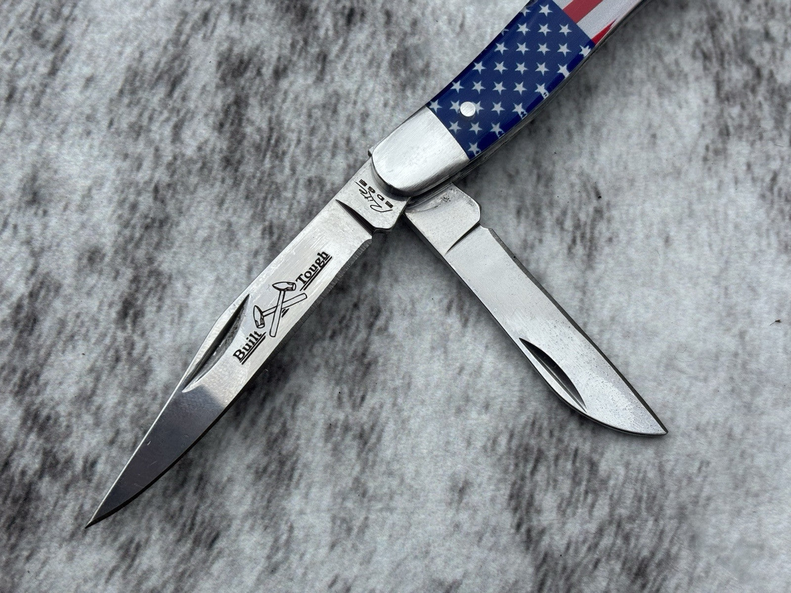 4” Stockman Knife Classic Folding Pocket Knife 3 Blades Sharp USA Flag 🇺🇸